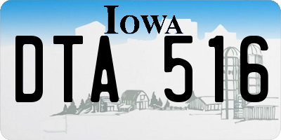 IA license plate DTA516