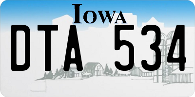 IA license plate DTA534