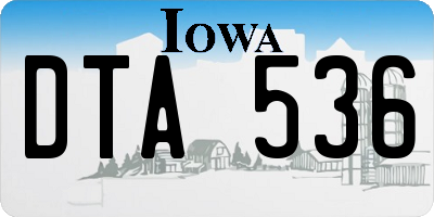 IA license plate DTA536