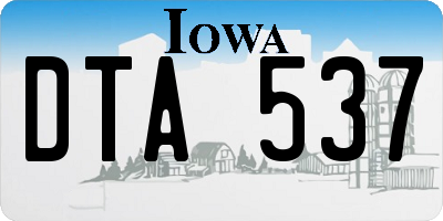 IA license plate DTA537