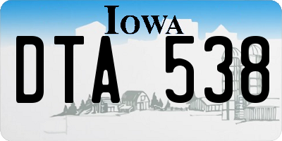 IA license plate DTA538