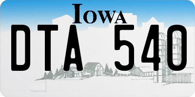 IA license plate DTA540