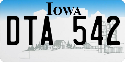IA license plate DTA542