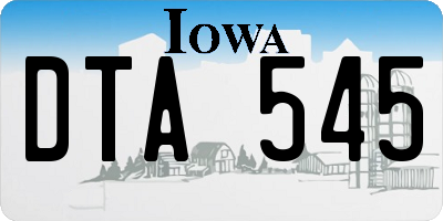 IA license plate DTA545