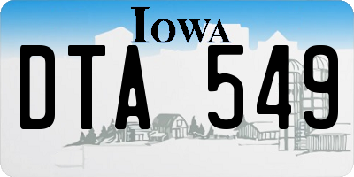 IA license plate DTA549