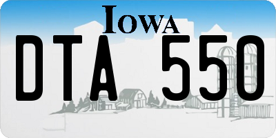IA license plate DTA550