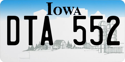 IA license plate DTA552