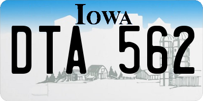 IA license plate DTA562
