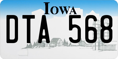 IA license plate DTA568
