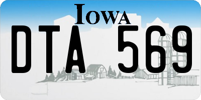 IA license plate DTA569