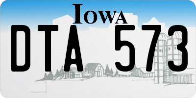 IA license plate DTA573