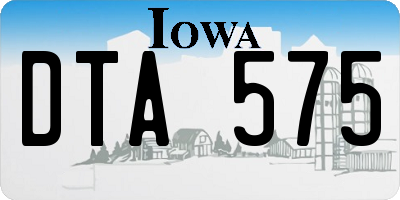 IA license plate DTA575