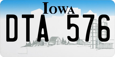 IA license plate DTA576