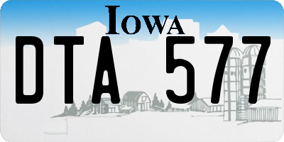 IA license plate DTA577