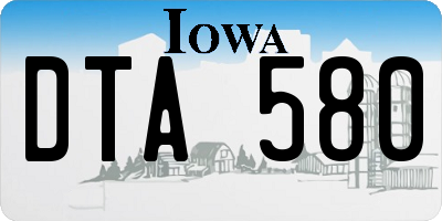 IA license plate DTA580
