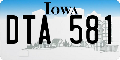 IA license plate DTA581