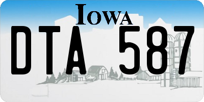 IA license plate DTA587