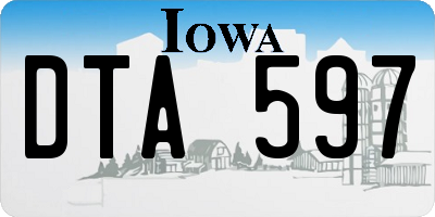 IA license plate DTA597