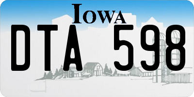 IA license plate DTA598