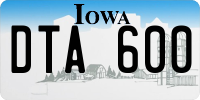 IA license plate DTA600