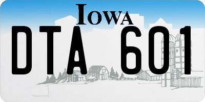 IA license plate DTA601