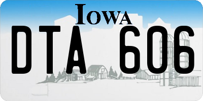 IA license plate DTA606