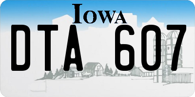 IA license plate DTA607
