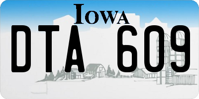 IA license plate DTA609