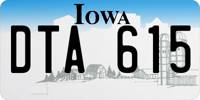 IA license plate DTA615