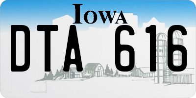 IA license plate DTA616