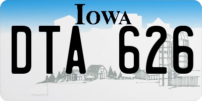 IA license plate DTA626