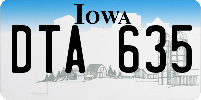 IA license plate DTA635