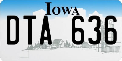 IA license plate DTA636