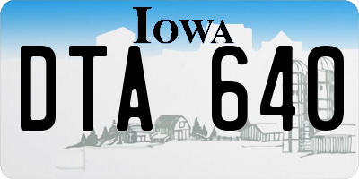IA license plate DTA640