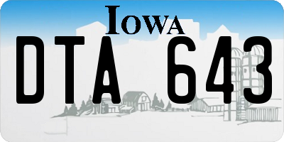 IA license plate DTA643