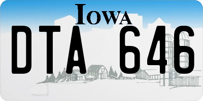 IA license plate DTA646