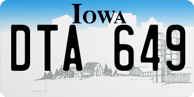 IA license plate DTA649