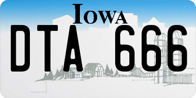 IA license plate DTA666