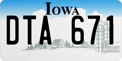 IA license plate DTA671