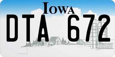 IA license plate DTA672