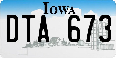 IA license plate DTA673