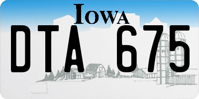IA license plate DTA675
