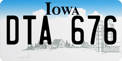 IA license plate DTA676
