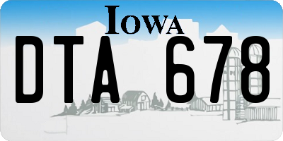 IA license plate DTA678