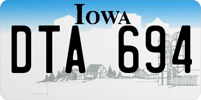 IA license plate DTA694