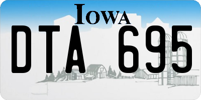 IA license plate DTA695