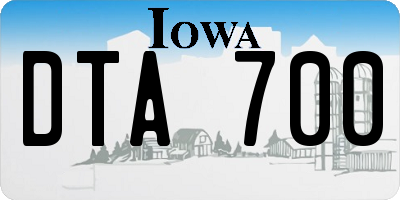 IA license plate DTA700