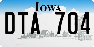 IA license plate DTA704