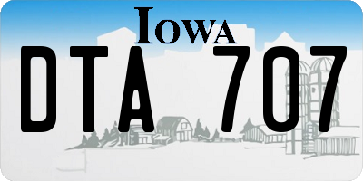 IA license plate DTA707