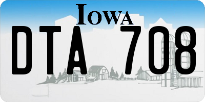IA license plate DTA708